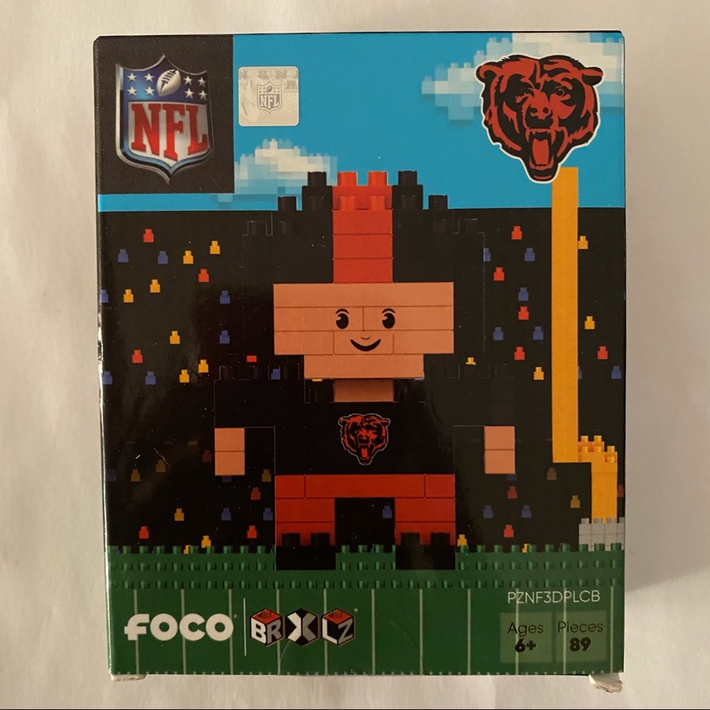FOCO NFL Chicago Bears Football Player Building Toy 89 Pieces  Model PZNF3DPLCB